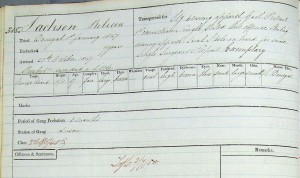 Convict record of Rebecca Jackson