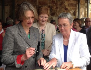 Kate Warner (Governor of Tasmania), Joan Kavanagh and Dianne Snowden (authors of the book)